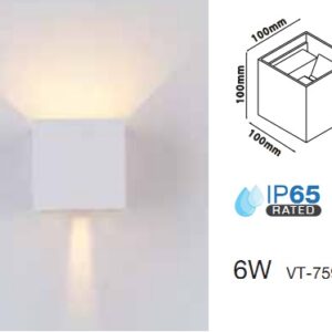 Applique LED 12w Luce Fredda doppia emissione Regolabile IP65 Bianco